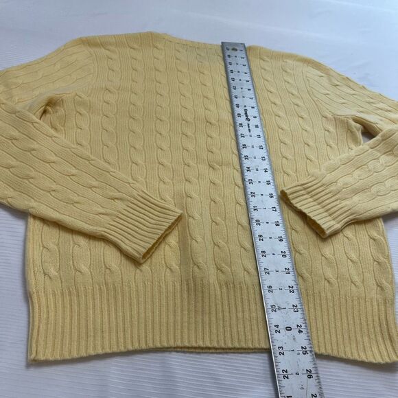 Polo By Ralph Lauren VTG 100% Cashmere Yellow Sweater Size Medium - Picture 7 of 7